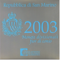 San Marino Euro set BU + 5 euro silver coin 2003