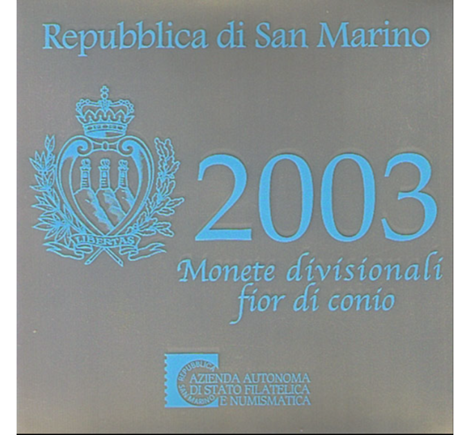 San Marino Euro set BU + 5 euro silver coin 2003