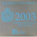 San Marino Euro set BU + 5 euro silver coin 2003