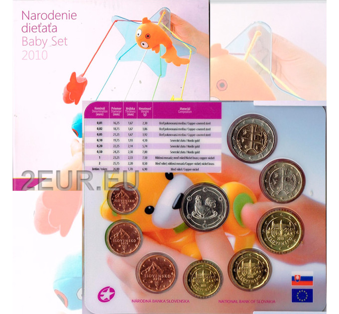 Slovakkia Euromüntide komplekt BU 2010 - Beebikomplekt