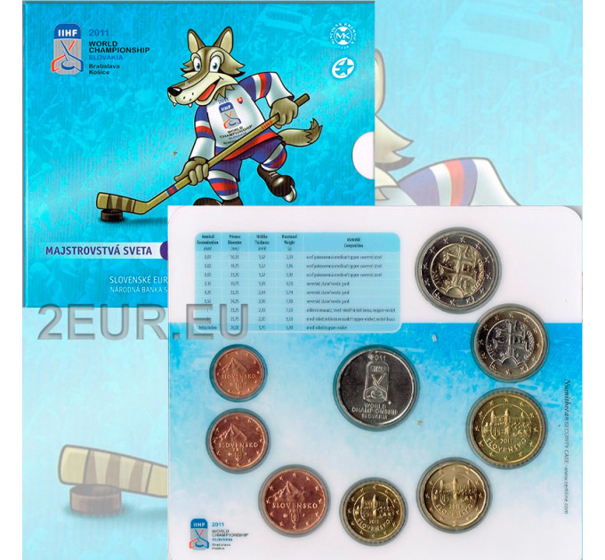 Slovakkia Euromüntide komplekt BU 2011 - IIHF jäähoki maailmameistrivõistlused