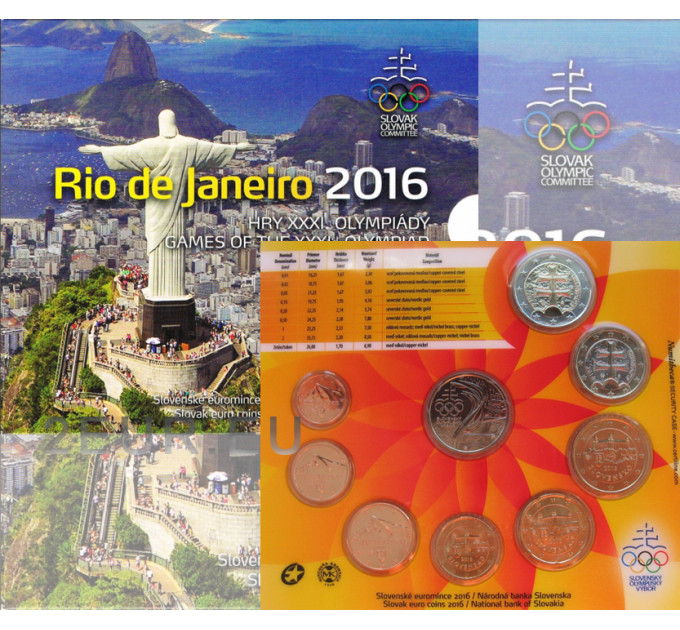 Slovakkia Euromüntide komplekt BU 2016 - XXXI olümpiamängud Rio de Janeiros