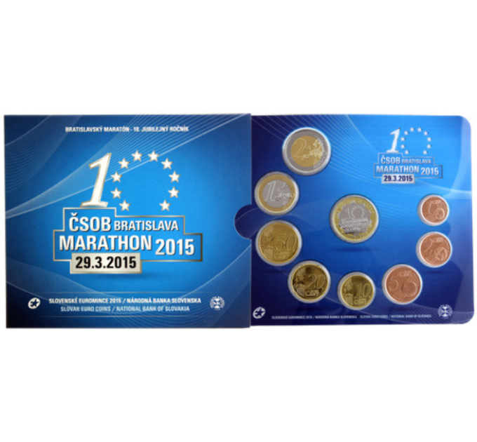 Slovakkia Euromüntide komplekt BU 2015 - Bratislava maratoni 10. aastapäev