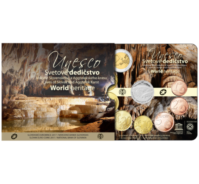 Slovakkia Euromüntide komplekt BU 2017 - UNESCO Slovakkias - Slovakkia karstimaa koopad