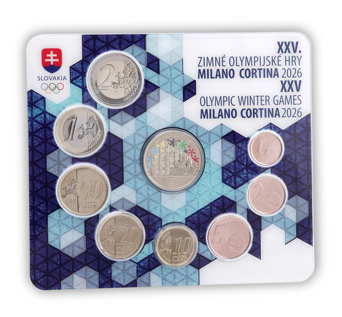 Slovakkia Euromüntide komplekt BU 2026 - Taliolümpiamängud, Milano - Cortina
