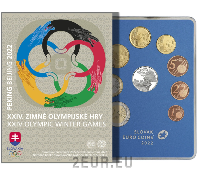 Slovakkia Euro komplekt proof 2022 – Taliolümpiamängud – Peking 2022