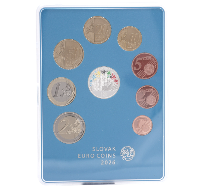 Slovakkia Euro komplekt proof 2026 – Taliolümpiamängud, Milano - Cortina