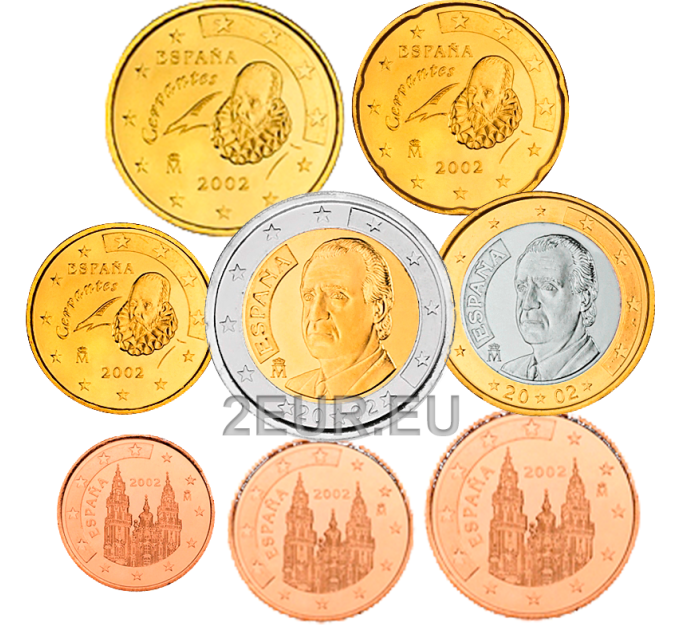 Hispaania Euro komplekt UNC 2002