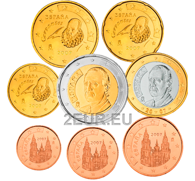 Hispaania Euro komplekt UNC 2007
