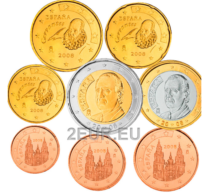 Hispaania Euro komplekt UNC 2008