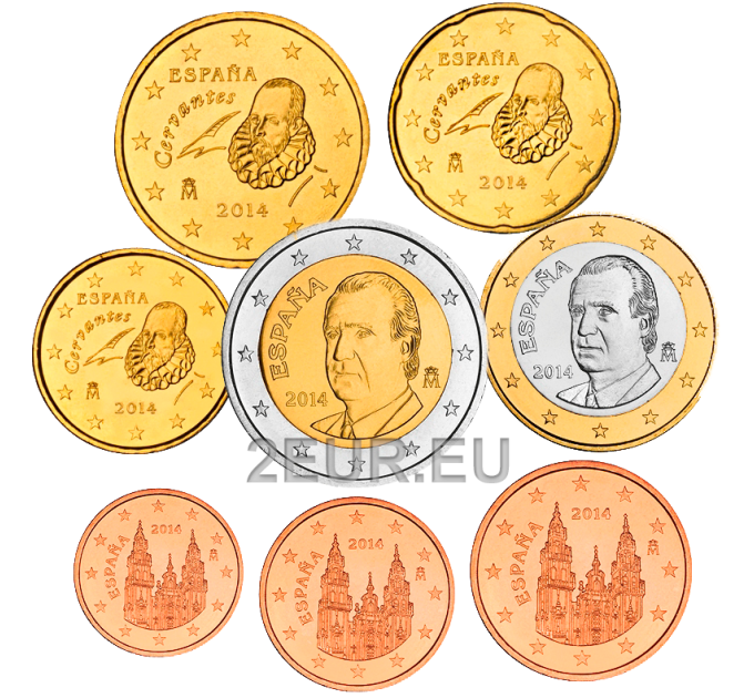 Hispaania Euro komplekt UNC 2014