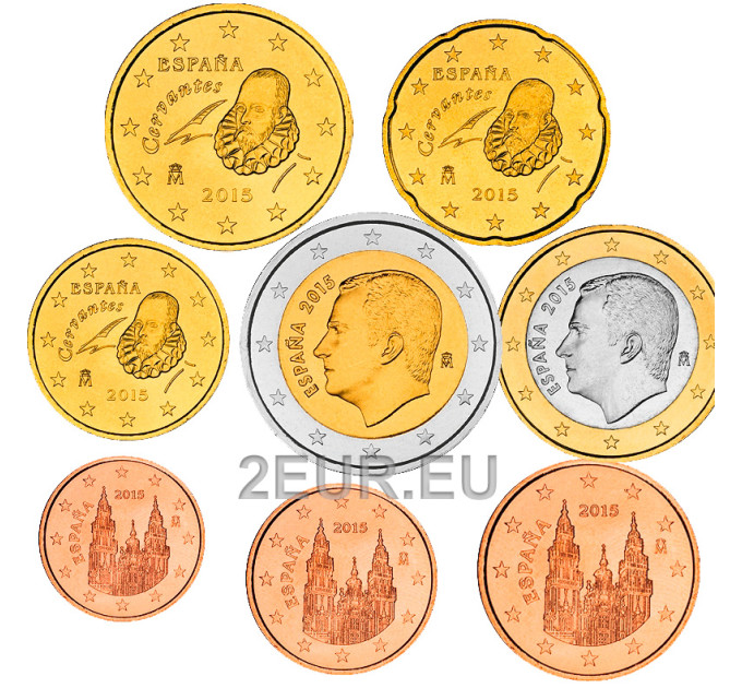 Hispaania Euro komplekt UNC 2015