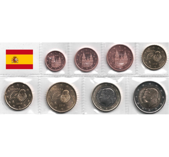 Hispaania Euro komplekt UNC 2018