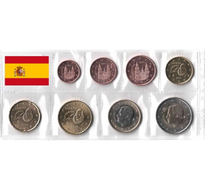 Hispaania Euro komplekt UNC 2021