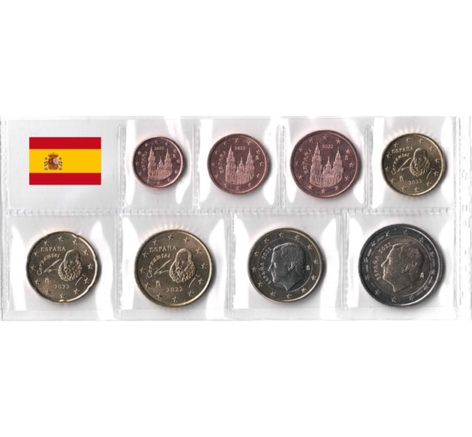 Hispaania Euro komplekt UNC 2022