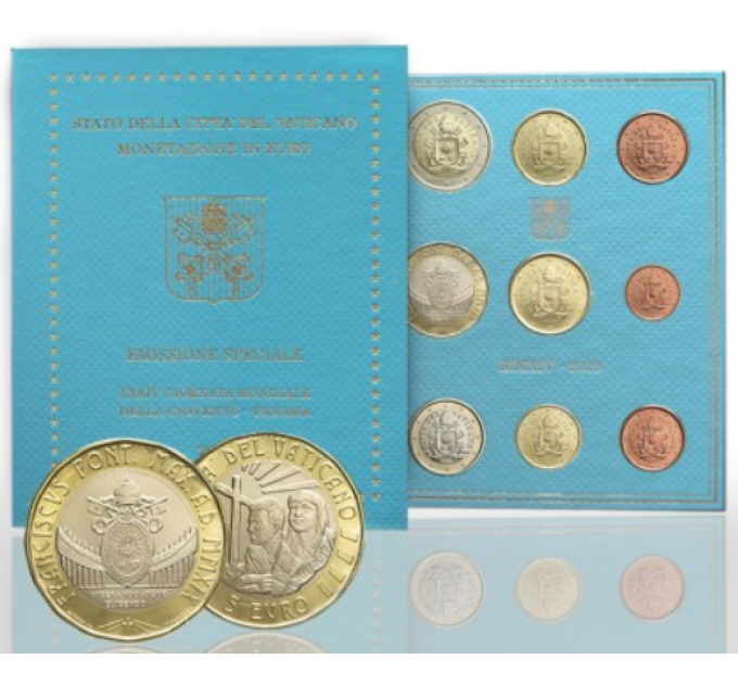 Ватикан набор BU + 5 EURO 2019 - 34-й Всемирный день молодежи в Панаме