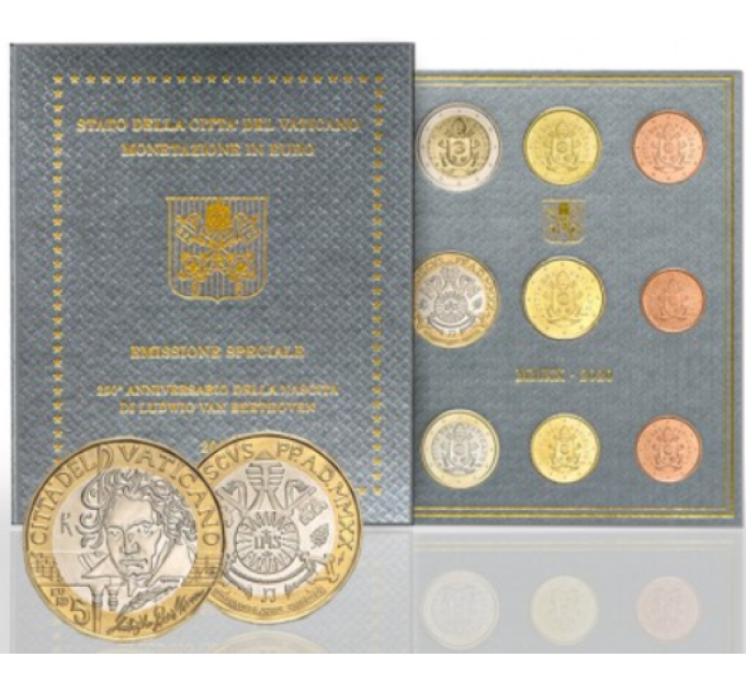 Vatikani komplekt BU + 5 EURO 2020 - Ludwig van Beethoveni sünni 250. aastapäev