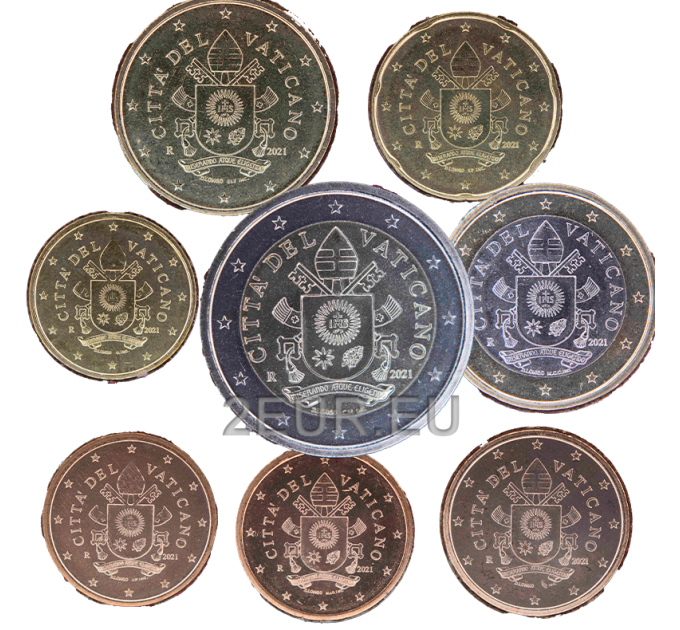 Vatikani komplekt UNC 2021 - Euromüntide komplekt