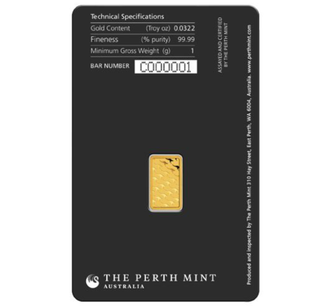 1g Gold Bar Perth Mint