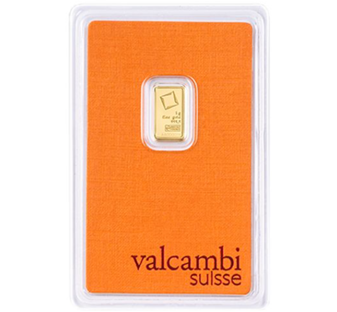 1g Золотой слиток Valcambi
