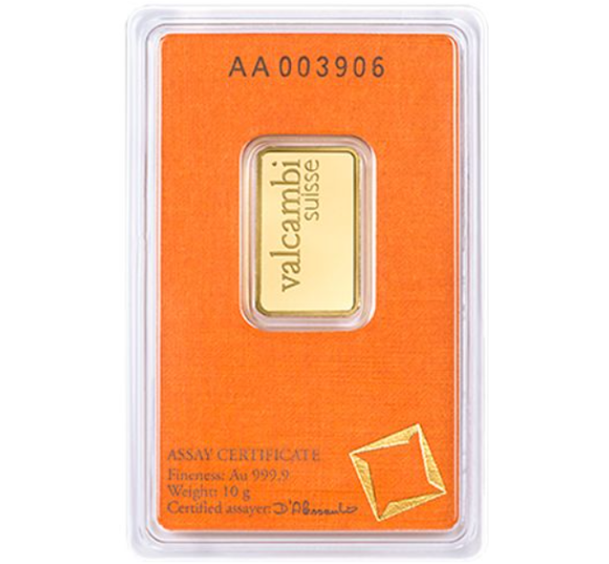10g Золотой слиток Valcambi