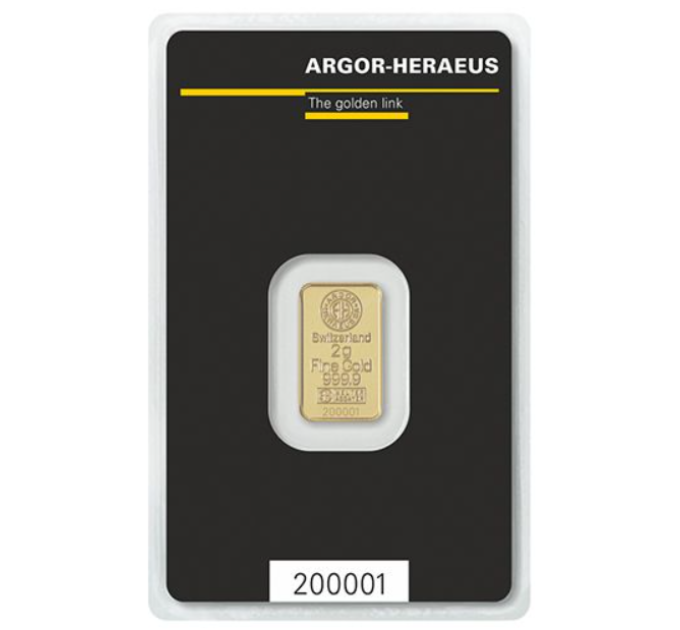 2g Gold Bar Argor Heraeus