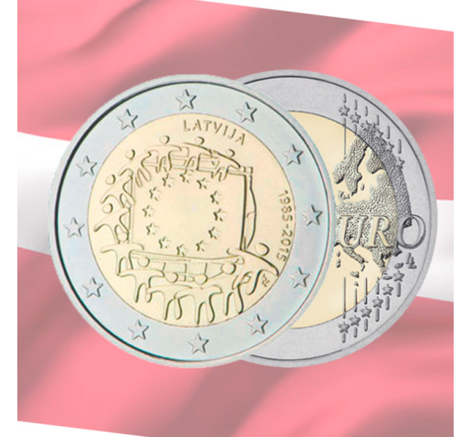 Läti 2 eurot UNC 2015 – 30 aastat ELi lippu
