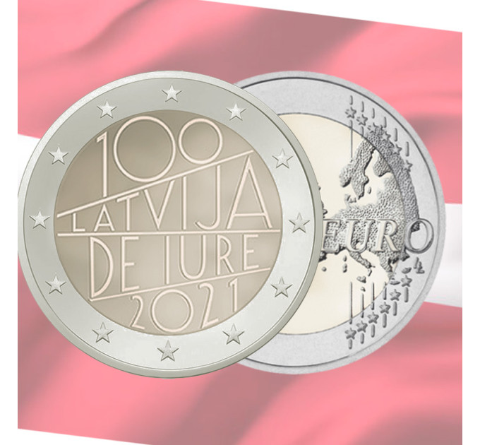 Läti 2 eurot UNC 2021 – Läti de iure 100