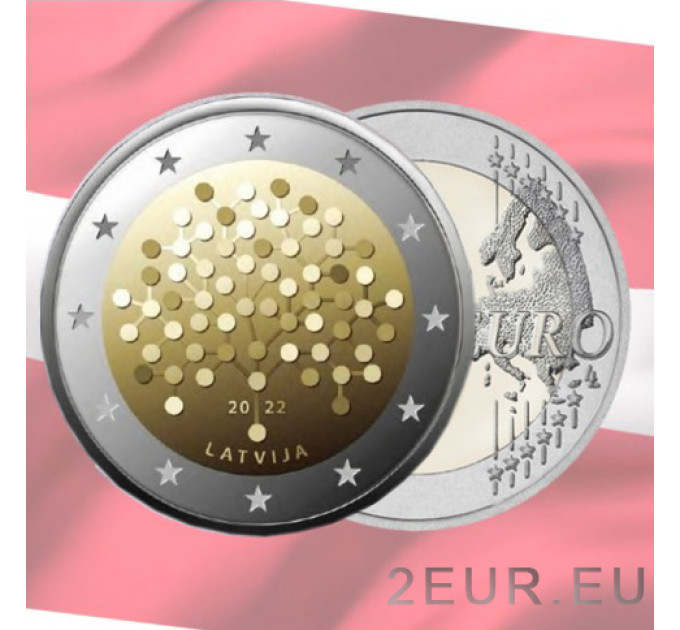 Läti 2 eurot UNC 2022 – 100 aastat Läti Pank