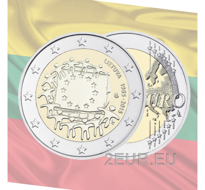 Leedu 2 eurot UNC 2015 – 30 aastat ELi lippu