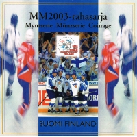 FINLAND 2003 - EURO COIN SET BU - World Ice Hockey Championships in Finland