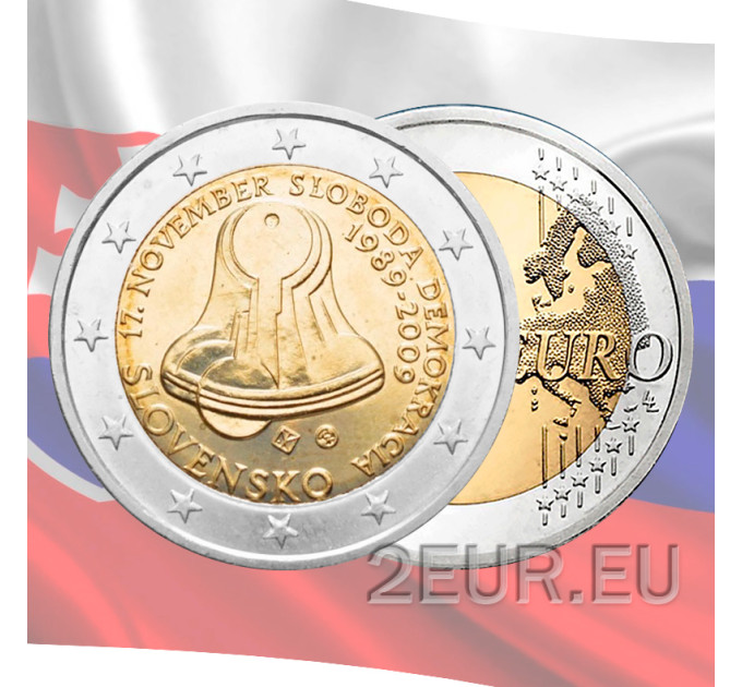 Slovakkia 2 eurot UNC 2009 – 17. november – Vabaduse ja demokraatia eest võitlemise päev  