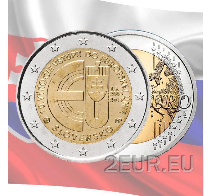 Slovakkia 2 eurot UNC 2014 – 10 aastat Slovakkia liikmesust Euroopa Liidus
