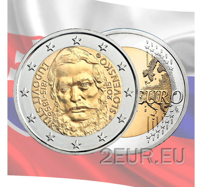 Slovakkia 2 eurot UNC 2015 – 200 aastat Ľudovít Štúri sünnist