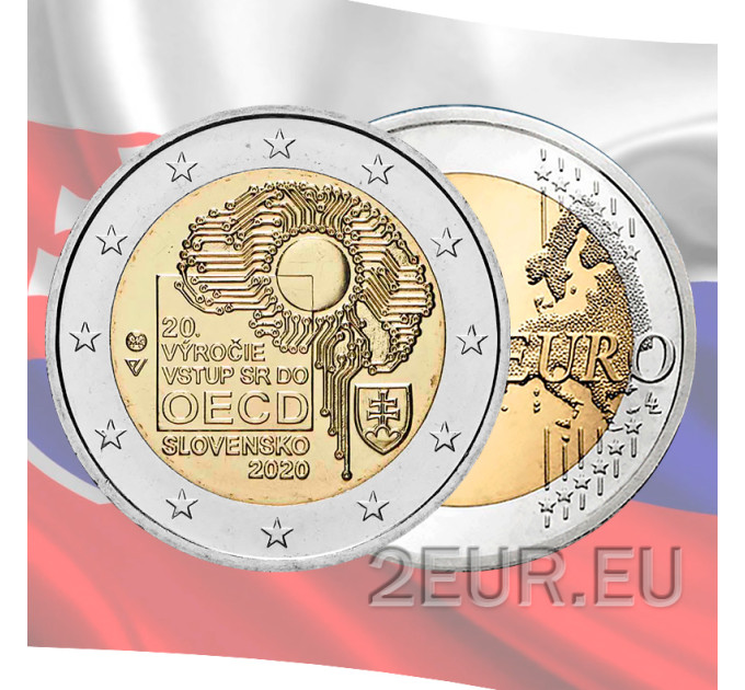 Slovakkia 2 eurot UNC 2020 – OECDga ühinemise 20. aastapäev