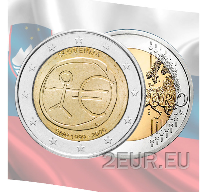 Sloveenia 2 eurot UNC 2009 – 10 aastat euro – WWU – UEM