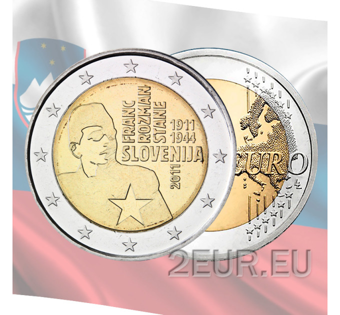 Sloveenia 2 eurot UNC 2011 – Franc Rozmani 100. sünniaastapäev