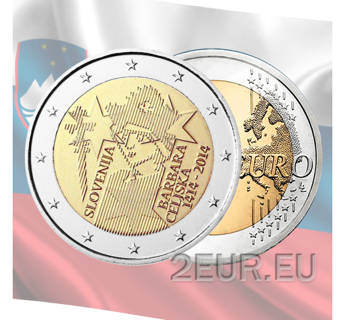 Sloveenia 2 eurot UNC 2014 – Celje Barbara kroonimise 600. aastapäev