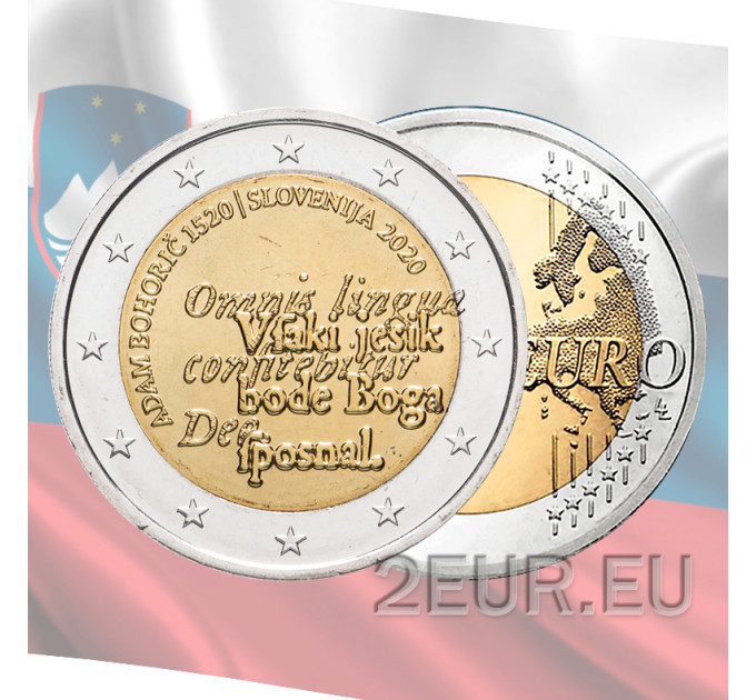 Sloveenia 2 eurot UNC 2020 – Adam Bohoriči 500. sünniaastapäev