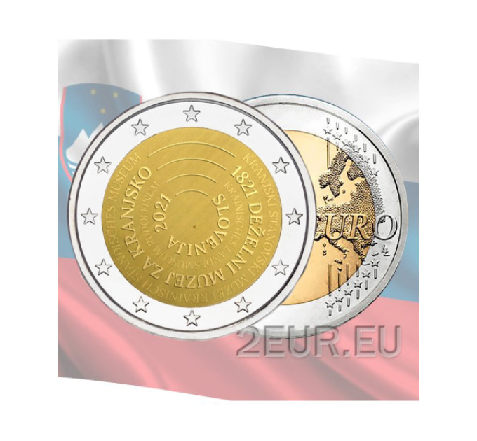 Sloveenia 2 eurot UNC 2021 – 200 aastat Sloveenia rahvusmuuseumi