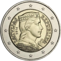 Latvia 2 euro 2014  - UNC