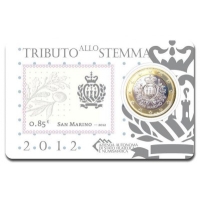 SAN MARINO 2012 - 1 EURO - COIN CARD + STAMP