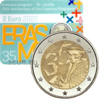 Словакия 2 евро BU 2022 - 35 лет Erasmus 