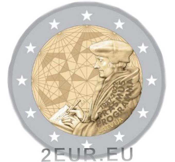 Läti 2 eurot UNC 2022 – 35 aastat Erasmust