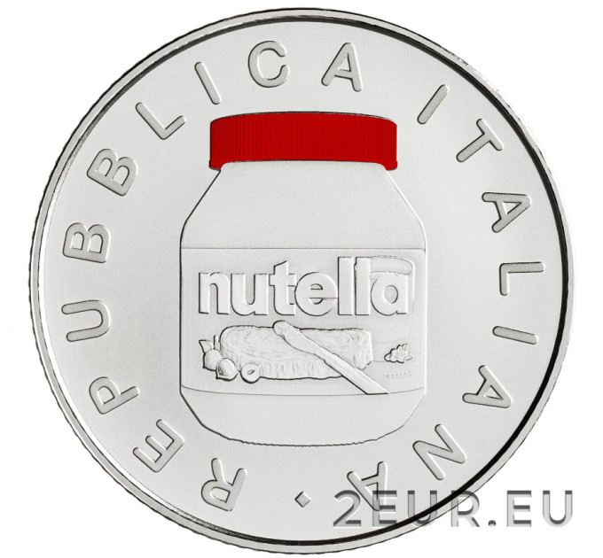 Itaalia 5 euro hõbe BU 2021 – Itaalia ekstsellentsid - Ferrero - Nutella - punane värv