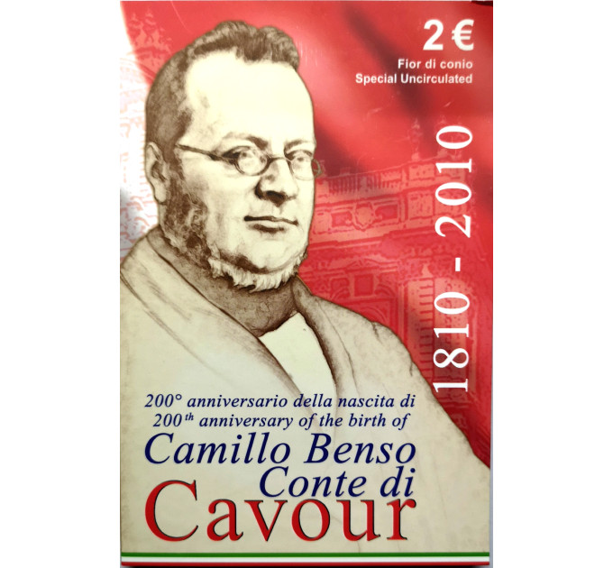 Itaalia 2 euro BU 2010 – 200. aastapäev Camillo Benso krahv Cavouri sünnist