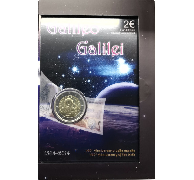 Itaalia 2 euro BU 2014 – Galileo Galilei 450. sünniaastapäev