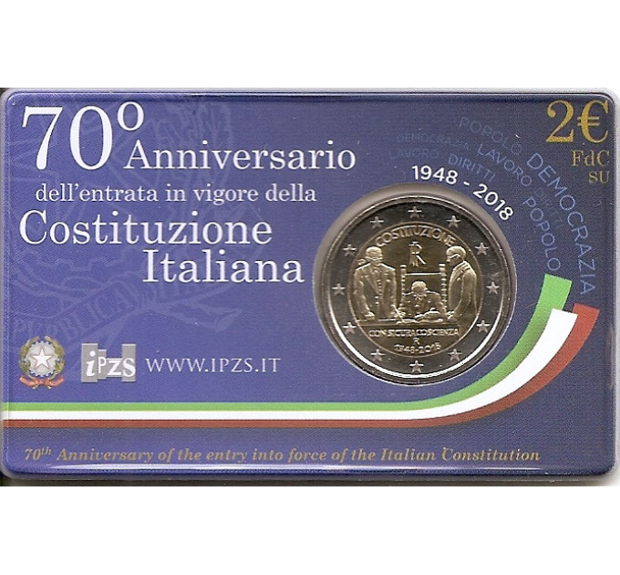 Itaalia 2 euro BU 2018 – Itaalia põhiseaduse 70. aastapäev