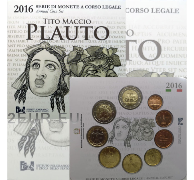 Италия 2016 - евро набор BU - Tito Maccio Plauto