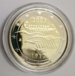FINLAND 2 EURO 2007 - 90 YEARS OF INDEPENDENCE - PROOF
